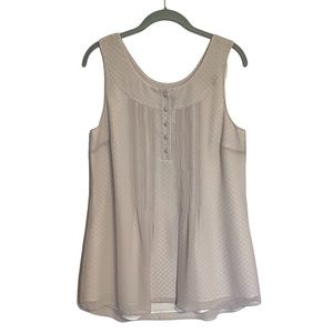 Soft Surroundings Chiffon Dot Pintuck Tank Top